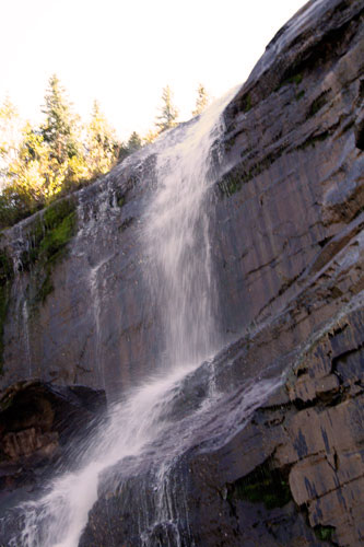 Tilted image of the top of Bear Creek Falls