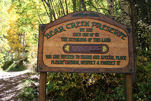 Bear Creek Preserve sign