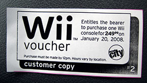 Circuit City Wii voucher