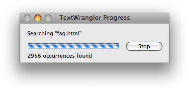 find/replace status window