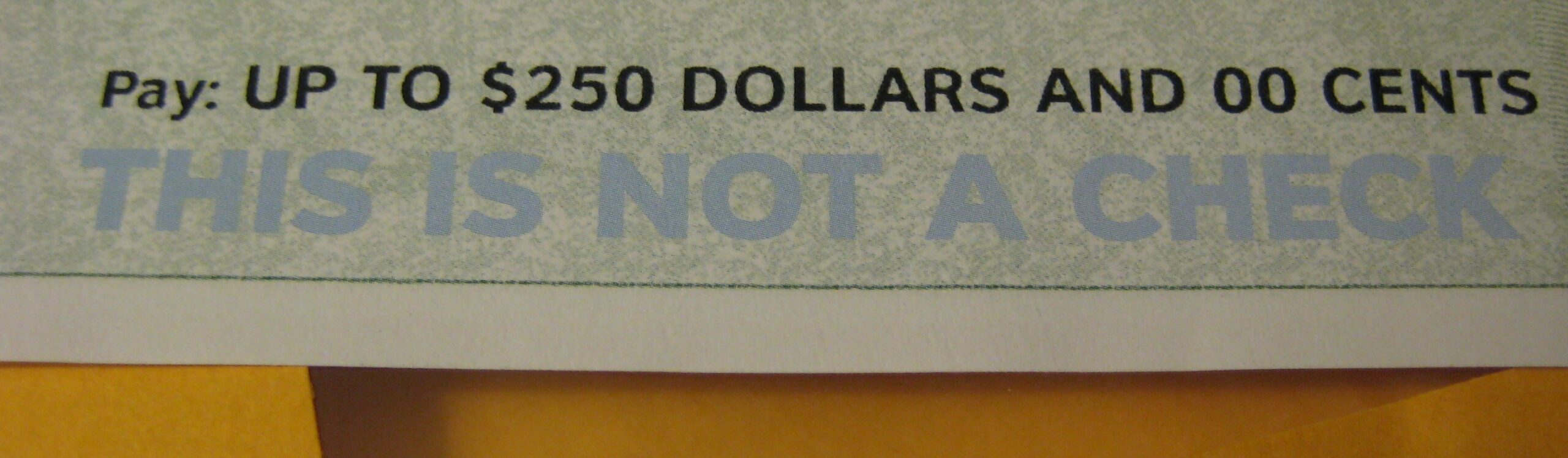 This is not a check.