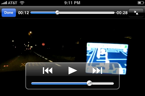 Video playing in YouTube app on iPhone