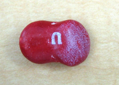 Two M&Ms fused together
