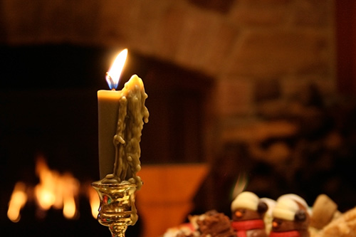 bayberry candle burning