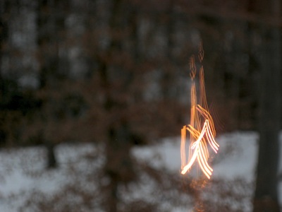 reflection of a candle in window