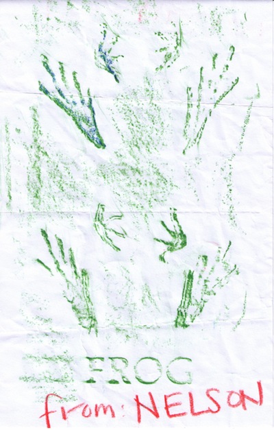 Drawing of frog legs.