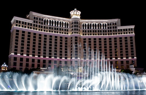 long exposure of Bellagio fountain