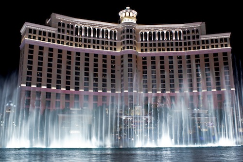long exposure of Bellagio fountain