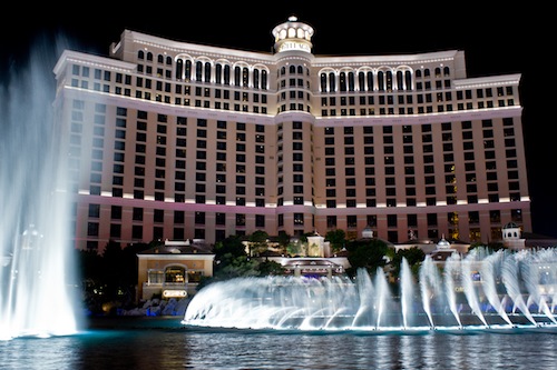 long exposure of Bellagio fountain