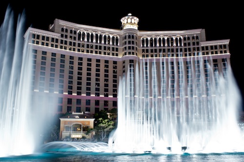 long exposure of Bellagio fountain