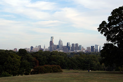 Philadelphia skyline as seen from Fairmount Park