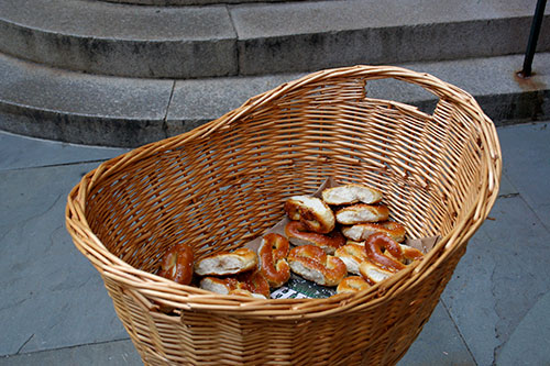 Basket of pretzels