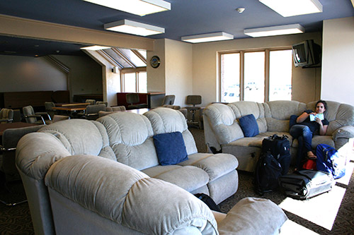 Airport lounge with couches