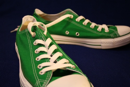 green Converse shoes