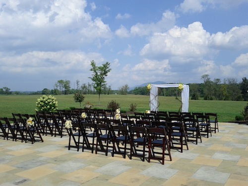 Outdoor wedding setup