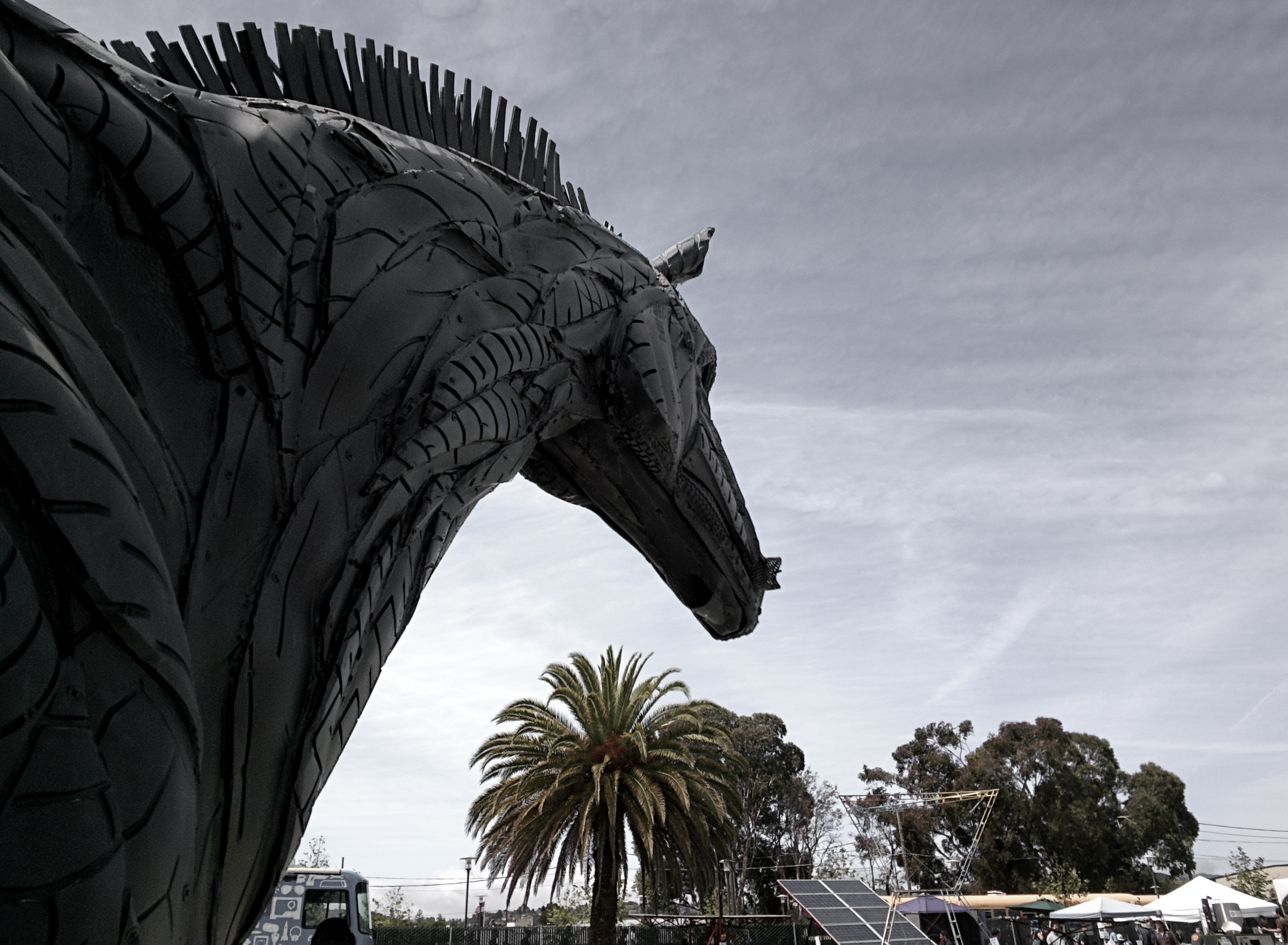 horse made out of tire scraps
